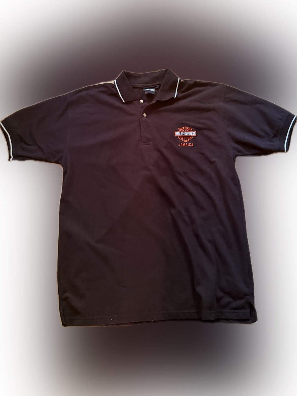 Harley-Davidson Black Polo with Orange Crest